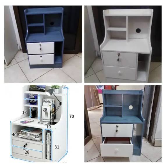 Elegant Modern Wooden Bedside Table | Stylish Nightstand with 2 Spacious Drawers for Chic & Organized Living Spaces
