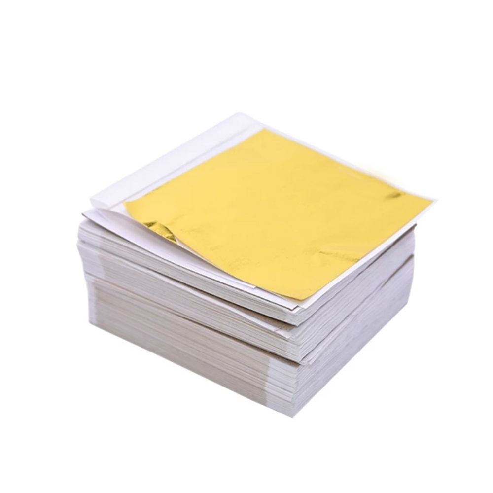 100 pieces/pack gold foil paper non-edible gold foil paper  for decoration cake decoration dessert decoration tools multi-purpose gold foil paper