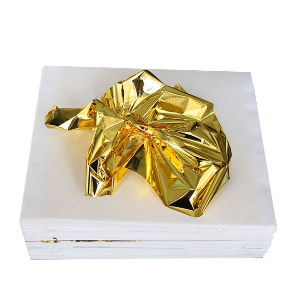 100 pieces/pack gold foil paper non-edible gold foil paper  for decoration cake decoration dessert decoration tools multi-purpose gold foil paper