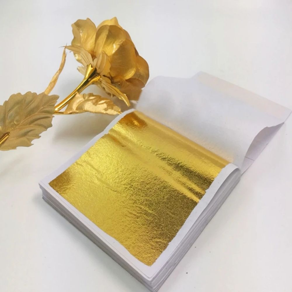 100 pieces/pack gold foil paper non-edible gold foil paper  for decoration cake decoration dessert decoration tools multi-purpose gold foil paper