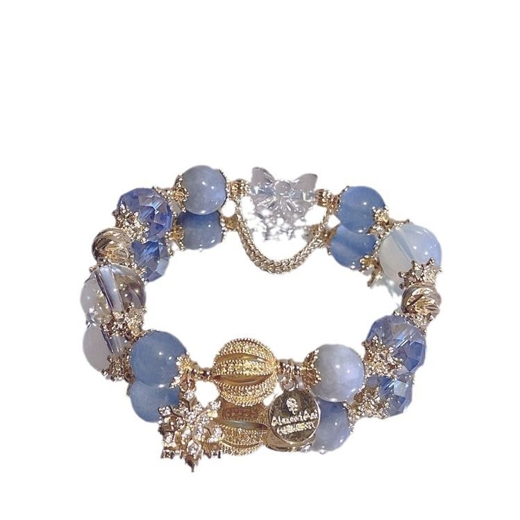 Sparkling Crystal Bead Bracelet for Women Korean Style Minimalist Hand Jewelry with Sweet Charm Ideal for Daily Wear and Gift