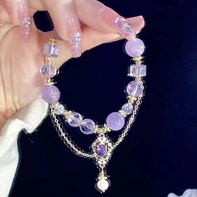 Sparkling Crystal Bead Bracelet for Women Korean Style Minimalist Hand Jewelry with Sweet Charm Ideal for Daily Wear and Gift