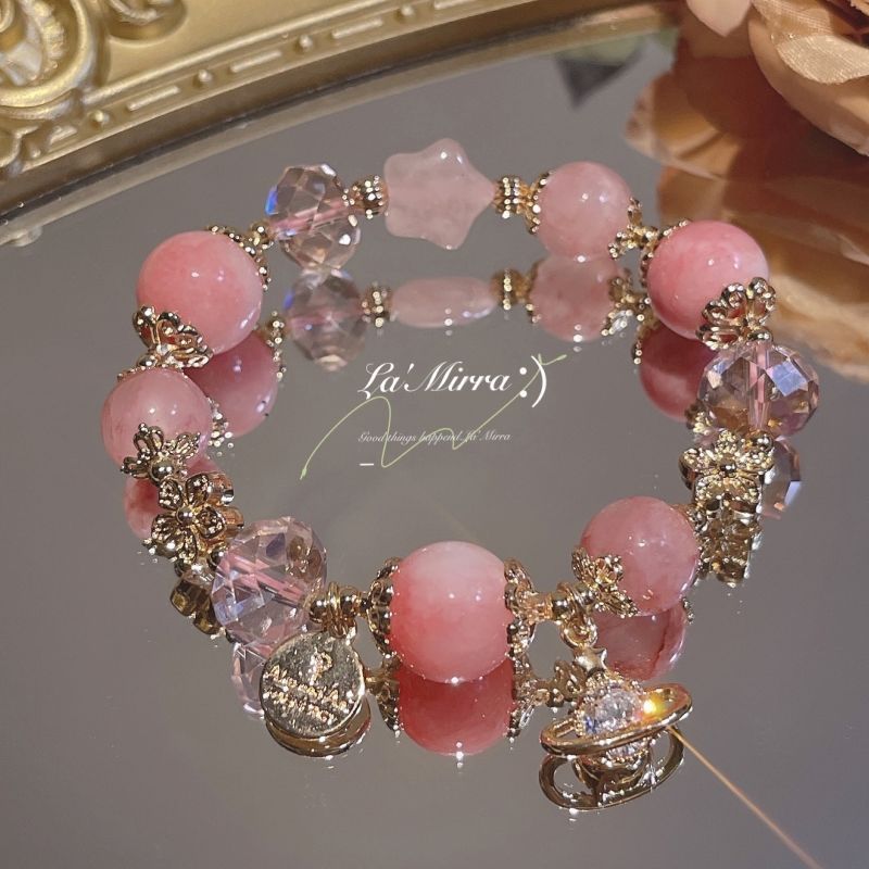 Sparkling Crystal Bead Bracelet for Women Korean Style Minimalist Hand Jewelry with Sweet Charm Ideal for Daily Wear and Gift