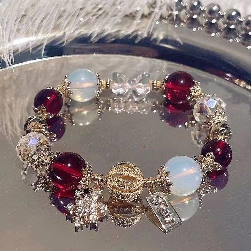 Sparkling Crystal Bead Bracelet for Women Korean Style Minimalist Hand Jewelry with Sweet Charm Ideal for Daily Wear and Gift