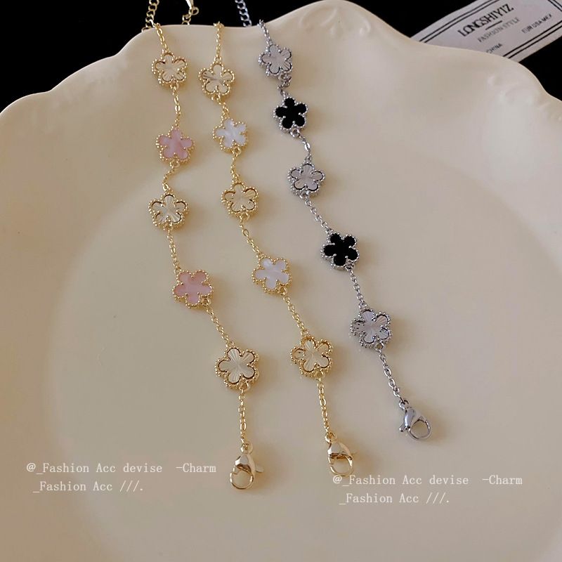 Women's Gold Color Flower Bracelet & Chunky Chain Jewelry Set, Elegant Anti-allergy Lightweight Hand & Neck Accessories