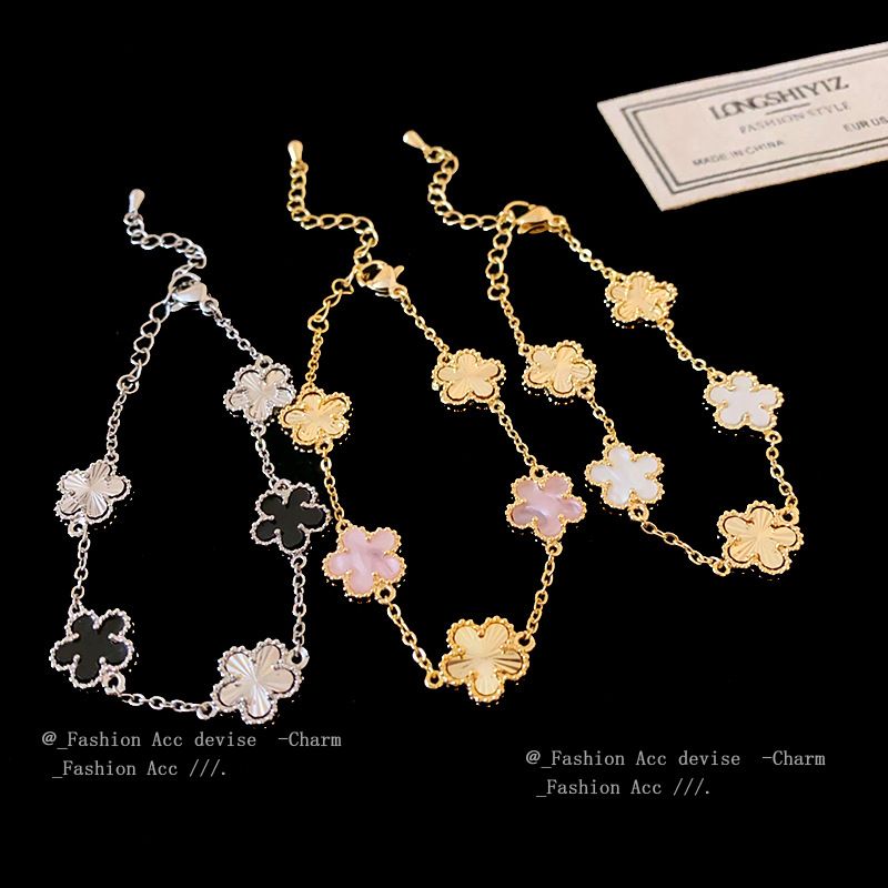 Women's Gold Color Flower Bracelet & Chunky Chain Jewelry Set, Elegant Anti-allergy Lightweight Hand & Neck Accessories
