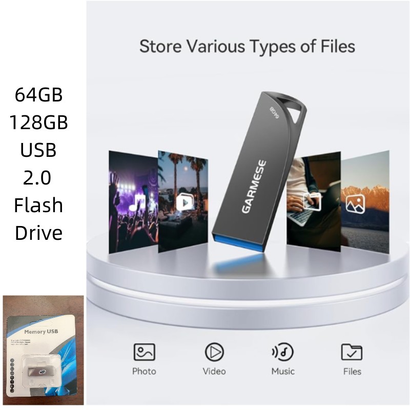 USB Flash Drive {2 OTG Adapter Gifts}Metal USB Flash Disk 64GB/128GB Type-C & USB OTG Adapter