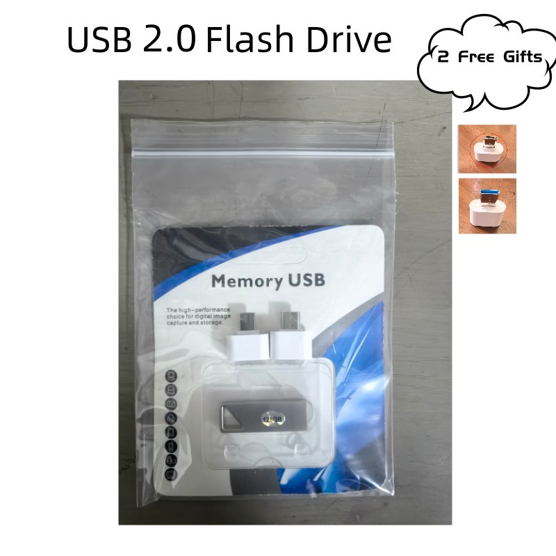 USB Flash Drive {2 OTG Adapter Gifts}Metal USB Flash Disk 64GB/128GB Type-C & USB OTG Adapter