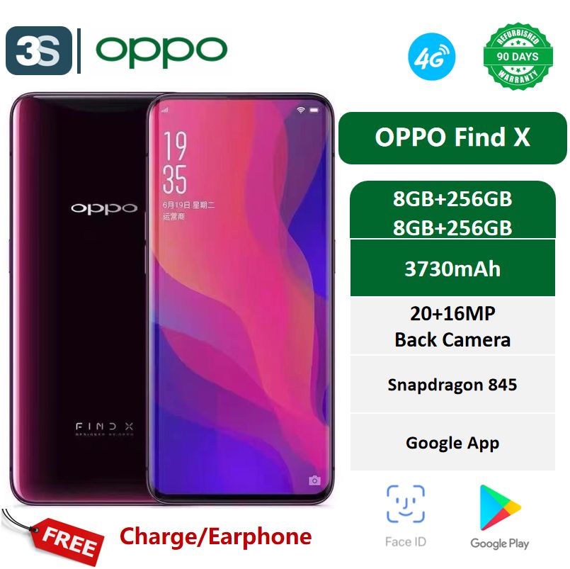 Refurbished OPPO Find X Dual SIM 6.42 inches AMOLED 90Hz Back Camera 20MP+16MP Front Camera 25MP Battery 3730mAh