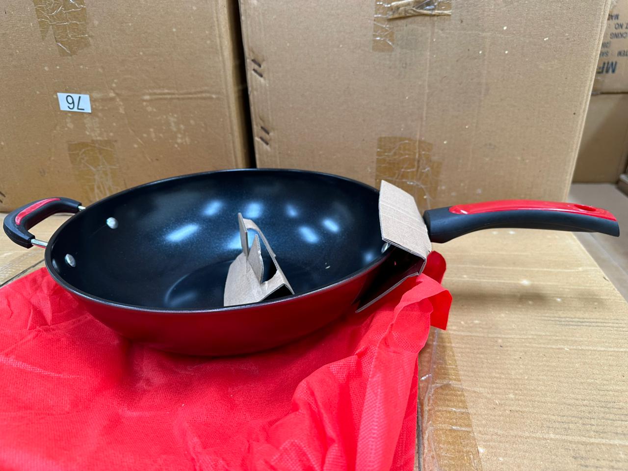 Wok Deep Rying Best price for 32cm Flat Bottom/Non-Stick Wok Deep Frying, PFOA-free ...
