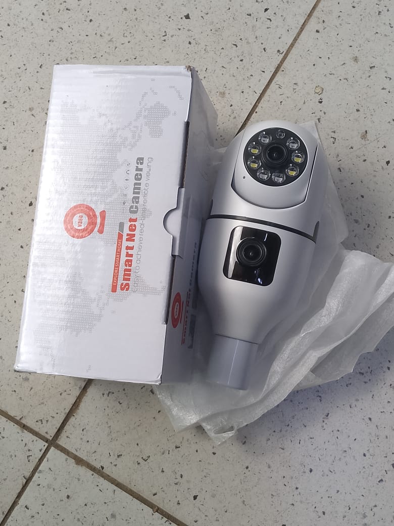 CCTV CAMERAS V380 WiFi Smart Net Bulb PTZ Camera, 360 Degree Panoramic surveillance security light bulb camera with SD Card Speaker