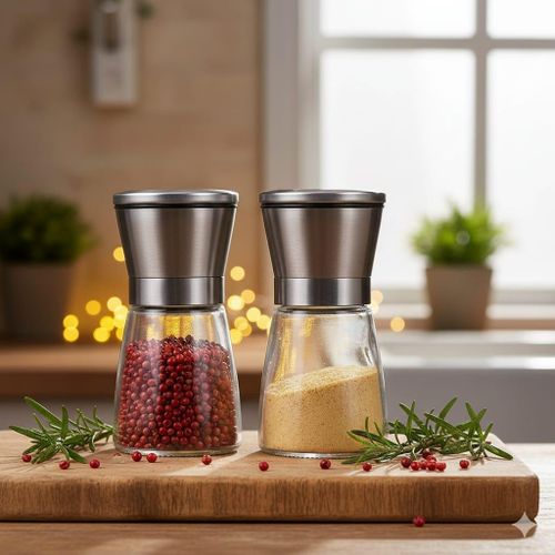 Pepper grinder glass and steel small
