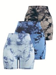 SALE Trending Women Gym Shorts 1pc Workout Shorts Tiedye Tie and Dye Patterned Prints Biker Shorts Good Stretch Tight Fit Breathable Sculpting Sexy Cosy Wear Booty Shorts
