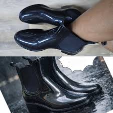 Ladies Waterproof Rain Gumboots, typically made from PVC and featuring a Chelsea boot design.