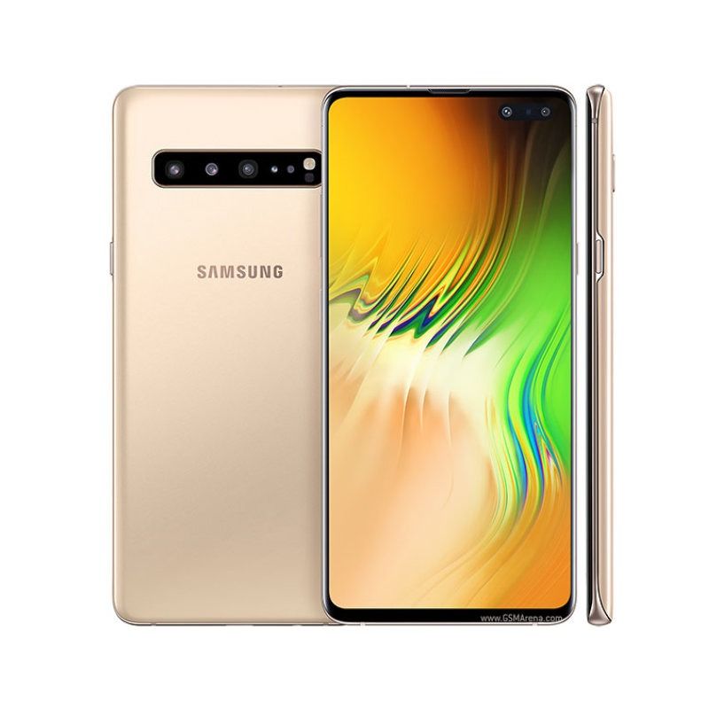 REFURBISHED SAMSUNG S10 5G 256GB ROM 8GB RAM DISPLAY 6.7 INCHES REAR CAMERA 12MP + 12MP + 16MP + 0.038MP ANDROID 12 GOLD