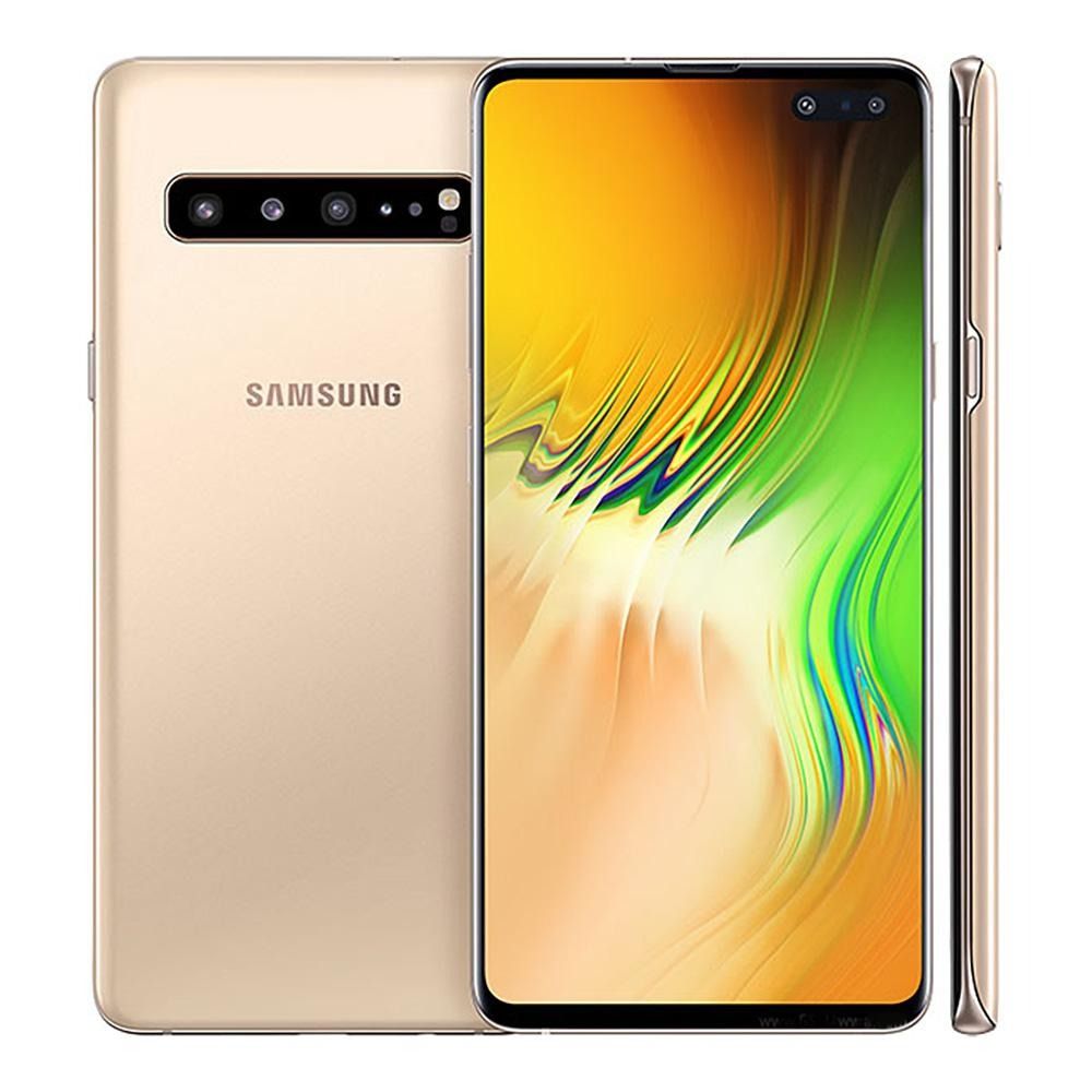 REFURBISHED SAMSUNG S10 5G 256GB ROM 8GB RAM DISPLAY 6.7 INCHES REAR CAMERA 12MP + 12MP + 16MP + 0.038MP ANDROID 12 GOLD