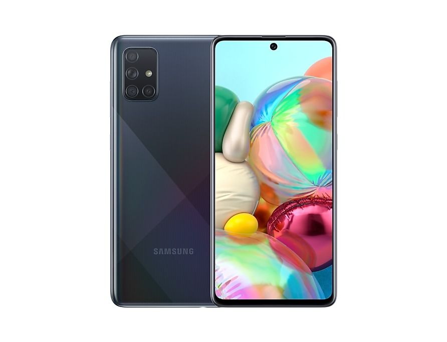REFURBISHED SAMSUNG A71 5G 128GB ROM 8GB RAM DISPLAY 6.7 INCHES 8GB RAM 128GB ROM REAR CAMERA 64MP + 12MP + 5MP + 5MP BATTERY CAPACITY 4500Mah
