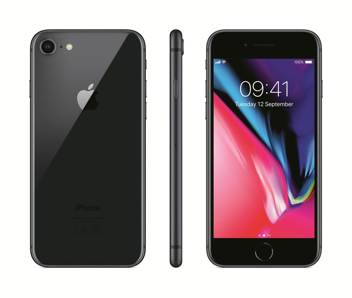 REFURBISHED IPHONE 8 64GB RED DUAL BACK CAMERA 12MP+7MP DISPLAY SIZE 4.7 INCHES BATTERY HEALTH 100% WITH ACCESSORIES