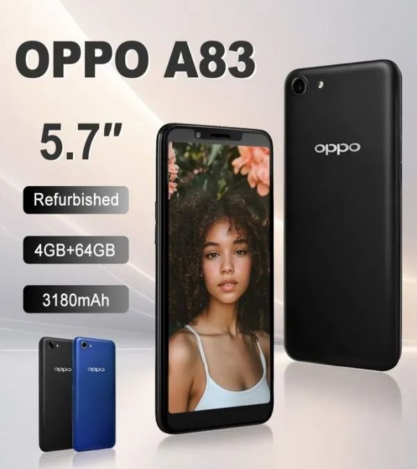 REFURBISHED OPPO A83 32GB ROM 3GB RAM DISPLAY 5.7 INCHES BACK CAMERA 13MP AND FRONT CAMERA 8MP ANDROID 7.1 GOLD/BLACK