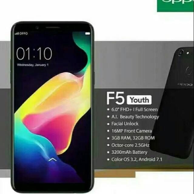 REFURBISHED OPPO F5 64GB ROM 4GB RAM DISPLAY 6.0 INCHES REAR CAMERA 20MP FRONT CAMERA 16MP BLACK/GOLD