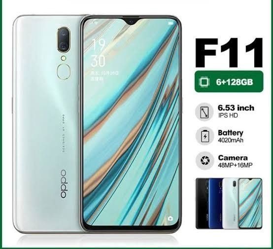 REFURBISHED OPPO F11 128GB ROM 6GB RAM DISPLAY 6.5 INCHES REAR CAMERA 48MP + 5MP FRONT CAMERA 16MP BATTERY CAPACITY 4020Mah ANDROID 9