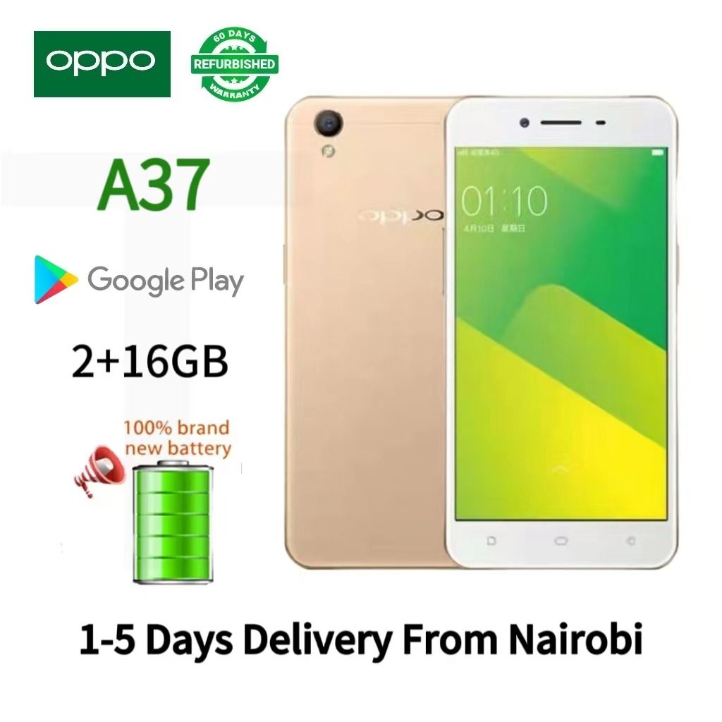 REFURBISHED OPPO A37 2GB RAM 16GB ROM DISPLAY 5.0 INCHES NON DETACHABLE BATTERY REAR CAMERA 8.0 MP GOLD