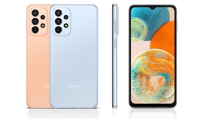 REFURBISHED SAMSUNG A23 5G 128GB ROM 4GB RAM DISPLAY 6.6 INCHES REAR CAMERA 50MP + 5MP + 2MP + 2MP FRONT CAMERA 8MP BATTERY CAPACITY 5000MAH