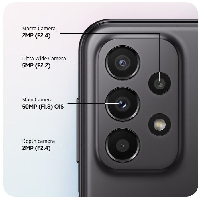 REFURBISHED SAMSUNG A23 5G 128GB ROM 4GB RAM DISPLAY 6.6 INCHES REAR CAMERA 50MP + 5MP + 2MP + 2MP FRONT CAMERA 8MP BATTERY CAPACITY 5000MAH