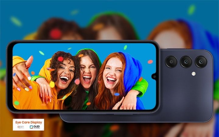 REFURBISHED SAMSUNG A25 5G 128GB ROM 6GB RAM DISPLAY 6.5 INCHES REAR CAMERA  50MP + 8MP + 2MP FRONT CAMERA 13MP BATTERY CAPACITY 5000Mah ANDROID 15