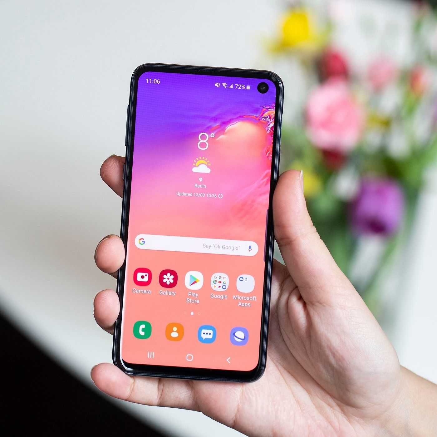 REFURBISHED SAMSUNG S10E 128GB ROM 6GB RAM DISPLAY 5.8 INCHES REAR CAMERA 12MP + 16MP FRONT CAMERA 10MP ANDROID 12 BLUE