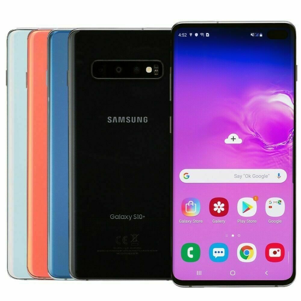 REFURBISHED SAMSUNG S10+ 128GB ROM 8GB RAM CURVED SCREEN DISPLAY 6.4 INCHES REAR CAMERA 12MP + 12MP + 16MP FRONT CAMERA 10MP + 8MP BATTERY CAPACITY 4100Mah