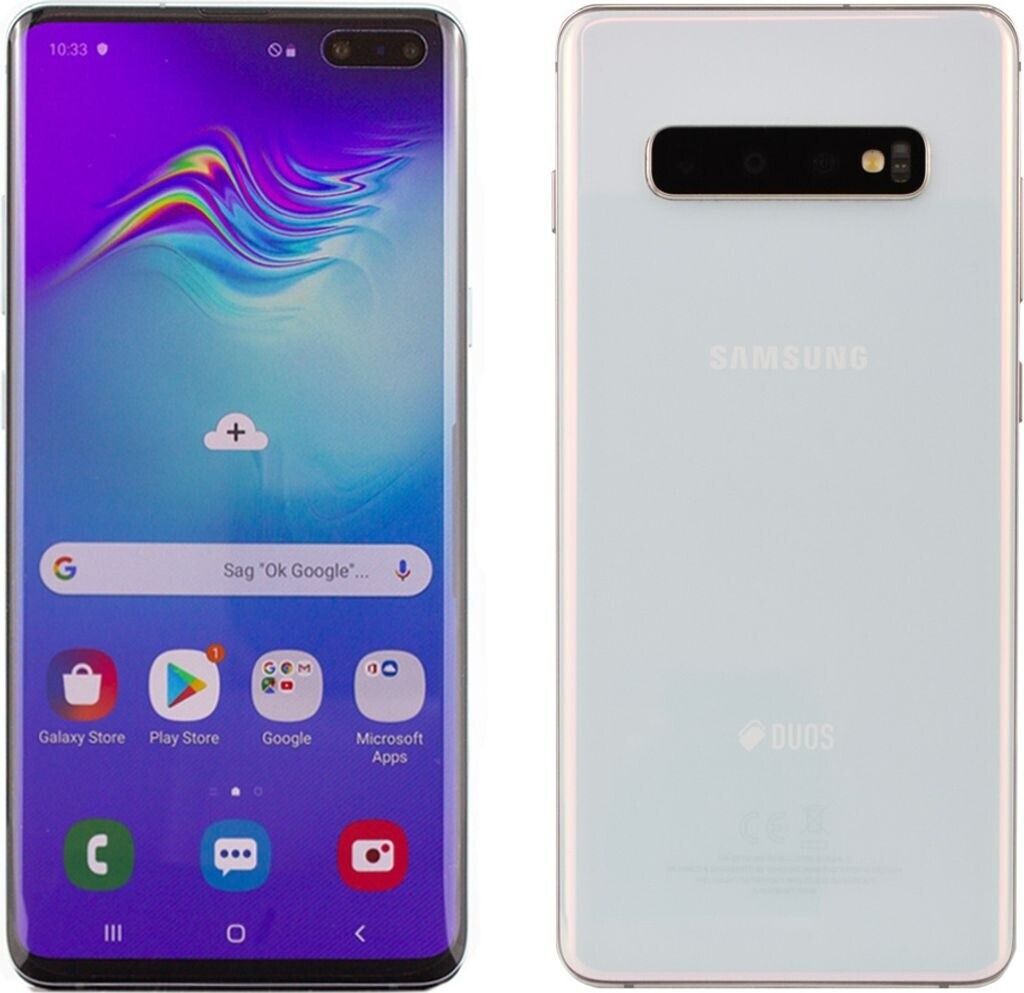 REFURBISHED SAMSUNG S10+ 128GB ROM 8GB RAM CURVED SCREEN DISPLAY 6.4 INCHES REAR CAMERA 12MP + 12MP + 16MP FRONT CAMERA 10MP + 8MP BATTERY CAPACITY 4100Mah