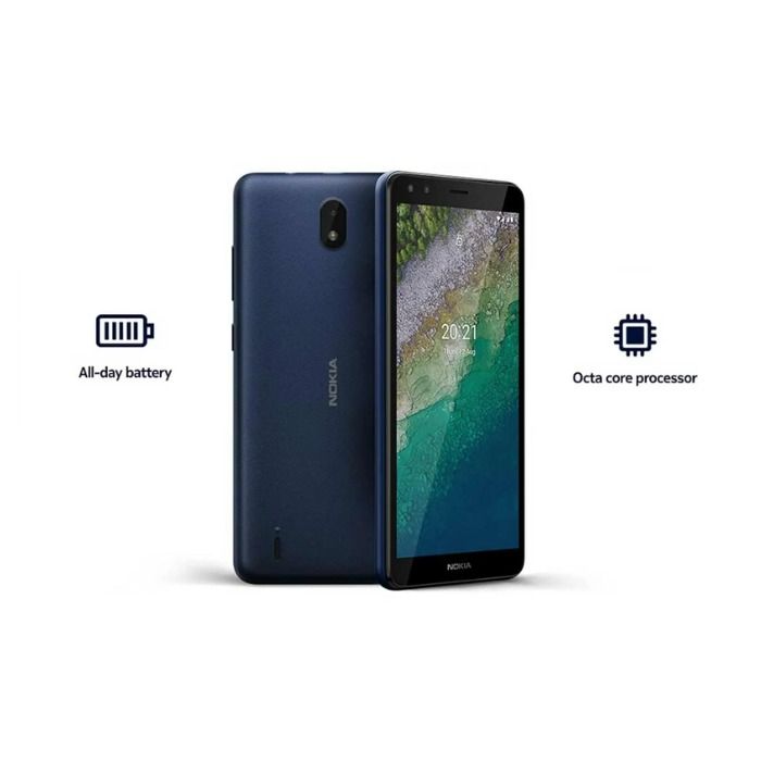 REFURBISHED NOKIA C1 16GB ROM DISPLAY 5.45 INCHES REAR CAMERA 5MP FRONT CAMERA 5MP ANDROID 11 DUAL SIM BLUE/BLACK/GRAY COLOR