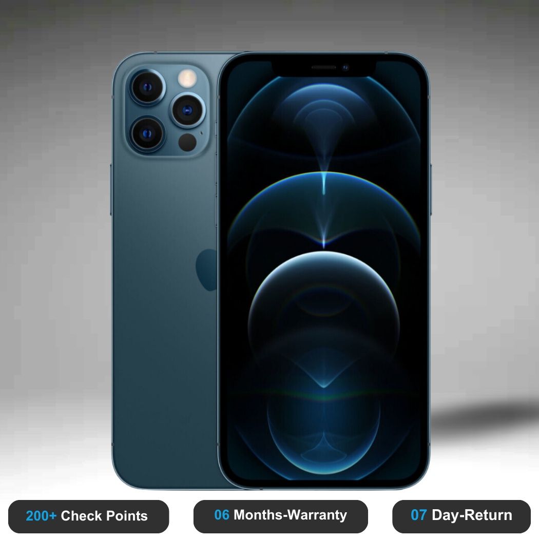 REFURBISHED IPHONE 12 PRO 128GB/256GB ROM 6GB RAM DISPLAY 6.1 INCHES RER CAMERA 12MP + 12MP + 12MP FRONT CAMERA 12MP IOS 26.3