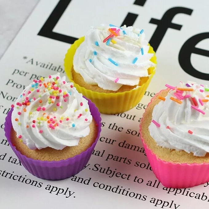 12/Pcs Silicone Cupcakes/Cup Cakes/Muffin/Queen Cakes Baking Molds Cases