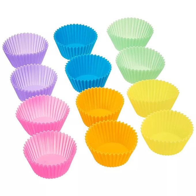 12/Pcs Silicone Cupcakes/Cup Cakes/Muffin/Queen Cakes Baking Molds Cases