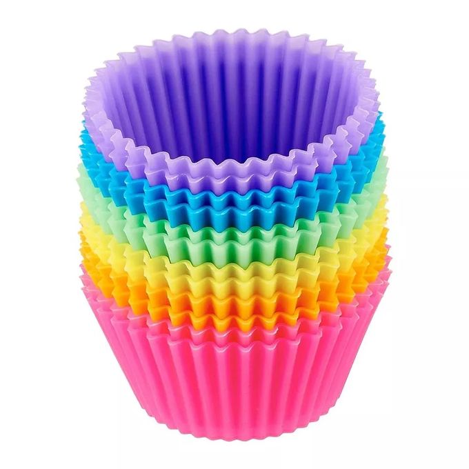 12/Pcs Silicone Cupcakes/Cup Cakes/Muffin/Queen Cakes Baking Molds Cases