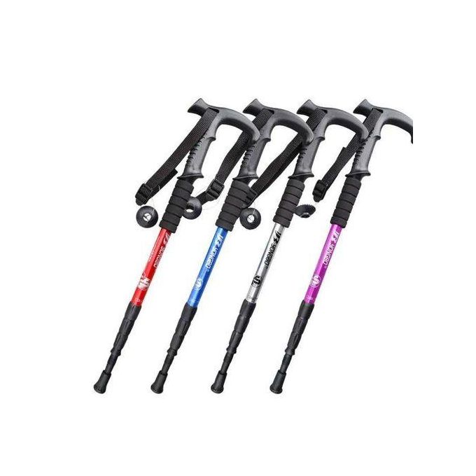 Anti Shock Trekking Pole  Ultralight Walking Sticks Adjustable Hiking Canes Telescopic Crutch for Nordic walking sticks