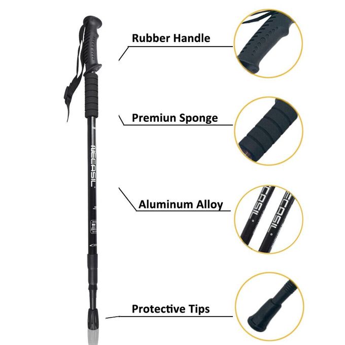 Anti Shock Trekking Pole  Ultralight Walking Sticks Adjustable Hiking Canes Telescopic Crutch for Nordic walking sticks