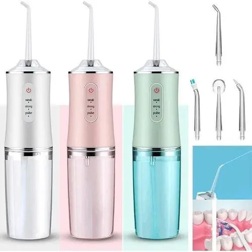 Portable Oral Irrigator Water Flosser Usb Water Jet Floss 4 Jet Tip 220ml 3 Modes Ipx7 1400rpm Mouth Washing Machine
