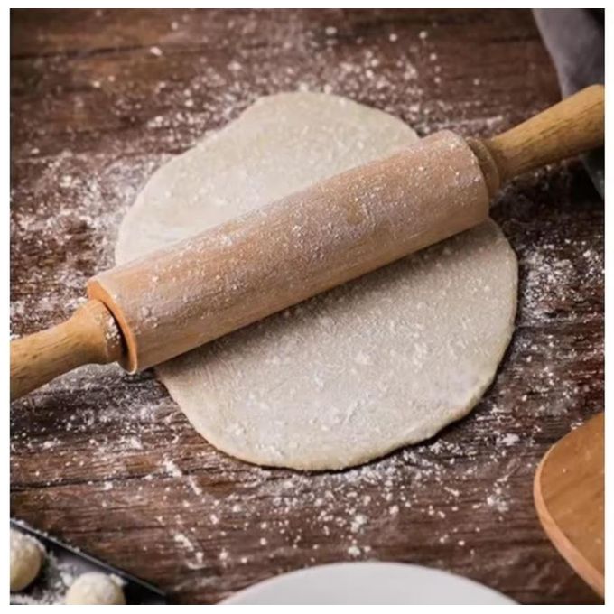 Stainless / Wooden Chapati Rolling Pin with Handles For Baking,Pastry roller,Bread, and Cookies