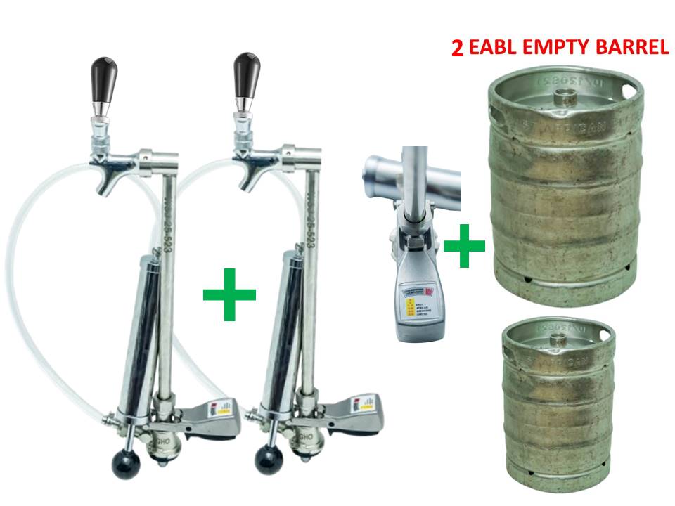 2 Beer Keg Pumps +2 EABL 50L Stainless Steel Senator Keg Barrel - Empty & Reusable (Used) + 1 Free Mug And Warranty For 1 Year