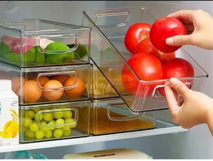 CLEAR & CLUTTER-FREE: ACRYLIC FRIDGE ORGANIZERS