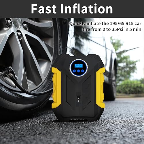 C1399-1 Portable Tyre Inflator – Fast, Reliable & Compact! [ABS+PP+Copper Motor]