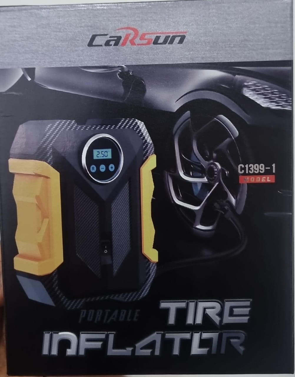 C1399-1 Portable Tyre Inflator – Fast, Reliable & Compact! [ABS+PP+Copper Motor]