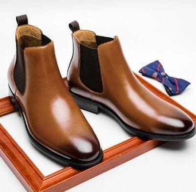 FASHION MENS HIGH QUALITY GENUINE BUSINESS FORMAL ETHIOPIAN LEATHER OFFICIAL OR CASUAL BOOTS SHOES, BROWN