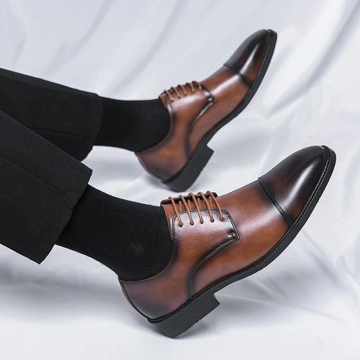 Men's pure leather shoes Classic business casual shoes breathable shoes official shoes British style shoes oxfords Party shoes Wedding shoes.