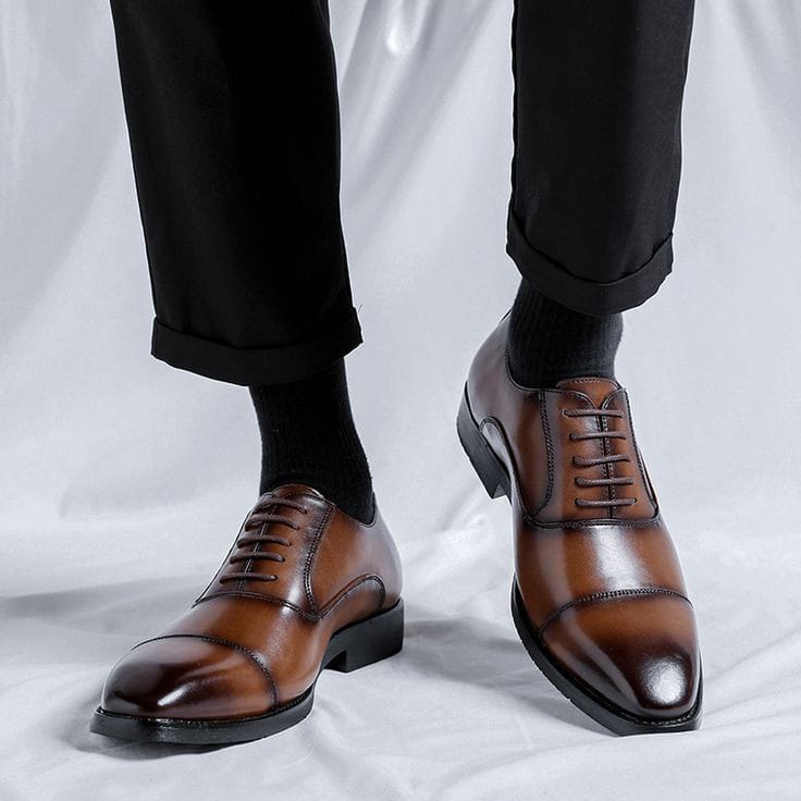 Men's pure leather shoes Classic business casual shoes breathable shoes official shoes British style shoes oxfords Party shoes Wedding shoes.