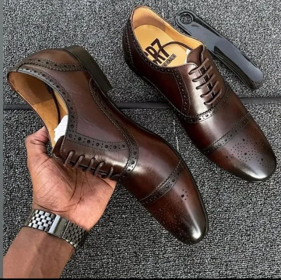 New Men's Business Dress Shoes Official Shoes Men pure Leather Shoes Breathable Dress Shoes Pointed Toe Formal Shoes Hot Fashion Wedding pure Leather Man Pointed Boy Formal Office Shoe Dad
