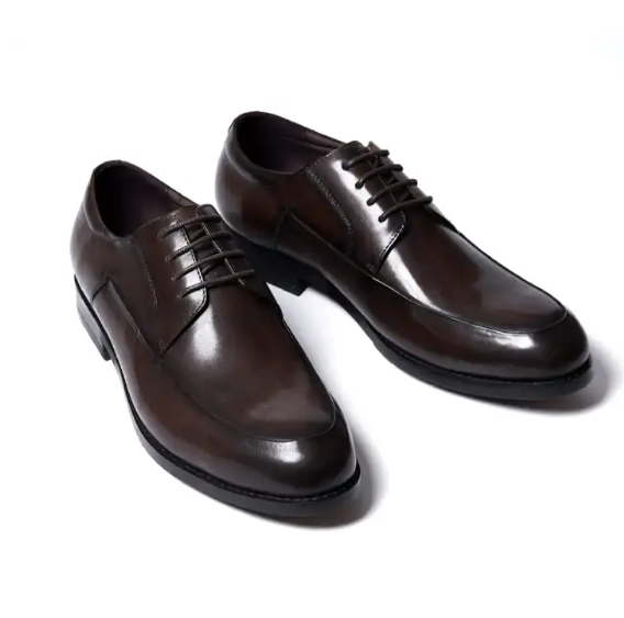 Mens High Quality Official Oxford Shoes Classic Formal Wear, Brown Pure Genuine Leather Shoes With Laces, Comfortable Durable and Long Lasting with Durable Soles for Any Weather